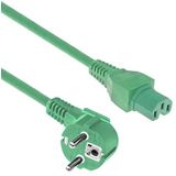 ACT Câble d'alimentation CEE7/7 vers C15 2 m CEE 7/7 (coudé contact de protection) - Câble d'alimentation vers prise C15 - Vert - AK5319