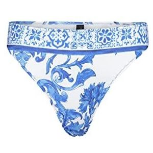 Trendyol Bas Bikini Taille Normal Femme Maillot de bain, Blanc/Bleu, 36