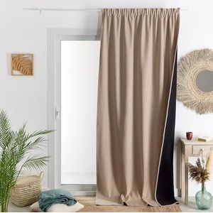 HomeMaison.com Isolerend gordijn, thermogordijn, ondoorzichtig, gordijn, beige, gordijn 140 x 260 cm