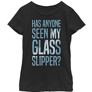 Disney Cinderella Missing Slipper Text Girls T-shirt, zwart, XS, zwart.