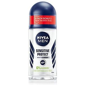 NIVEA MEN Sensitive Protect Roll-on deodorant (50 ml) anti-transpiratie voor de gevoelige huid, beschermt tegen okselvocht gedurende 48 uur zonder de huid te irriteren