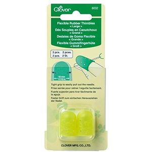 Clover 6032 vingerhoed van zacht rubber, 18 mm, geel