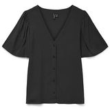 Vmalba Ss WVN Ga Noos T-shirt met V-hals, zwart, L, zwart.