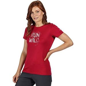 Regatta T-shirt, techniek, korte mouwen, vingerV, licht en ademend, met opdruk T-shirts/polos/jas voor dames, Dark Cherry