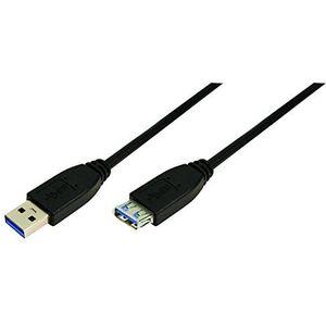 LogiLink CU0041 USB 3.0-kabel, stekker naar A-bus, 1 m, zwart
