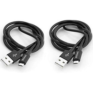 VERBATIM Lightning naar USB-kabel zwart - 2 stuks - solide oplaadkabel voor iPhone - knikbescherming - 2 x 100 cm - Lightning-kabel - mobiele telefoon oplader