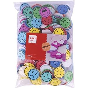 APLI Kids 500 stuks EVA rubberen stickers met uitdrukken voor de beloning van gedragswijzen Maxi Formaat 18752