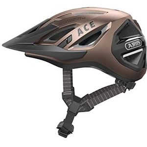 ABUS Urban-I 3.0 ACE Sportieve fietshelm met led-achterlicht, verlengd vizier en magneetsluiting, voor dames en heren, metallic bruin, maat L