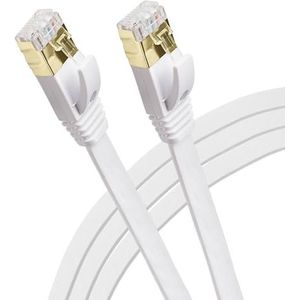 Maplin Platte ethernetkabel, 25 m, LAN-kabel, UTP, CAT7, RJ45, 10 Gbit/s, individueel afgeschermd, compatibel met laptop/pc, videobewaking, PS4/5, Xbox, switch, modem, router, Smart