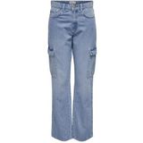 ONLY Onlriley Hw Str Cargo Dnm Pim875 Noos Cargobroek voor dames, Lichte jeans blauw