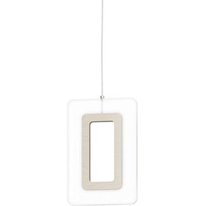 EGLO Enaluri Led-hanglamp, 1-lichts, moderne hanglamp van staal en kunststof, eettafel- of woonkamerlamp in nikkel-mat, gesatineerd, warmwit