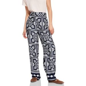 Street One A377582 Damesbroek met satijnen print, Donkerblauw