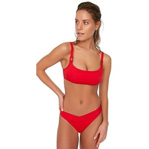 Trendyol Bas de bikini classique taille normale, rouge, taille 40, Rouge, 46