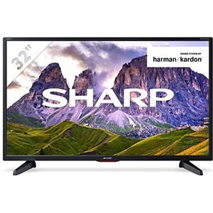 Sharp 32EA6E TV 32 inch 32 inch (resolutie 1368 x 720, 3 x HDMI, 2 x USB) zwart