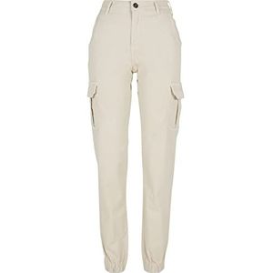 Urban Classics Dames High Waist Cargo Pants Damesbroek (1 stuk), Wit zand