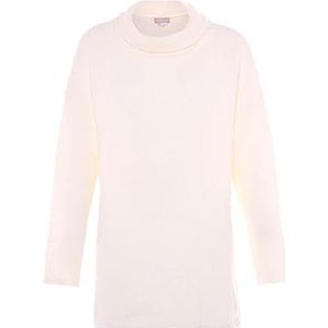 Jalene Casual coltrui voor dames, effen, acrylwol, wit, maat M/L, wol/wit, M, Wol/Wit