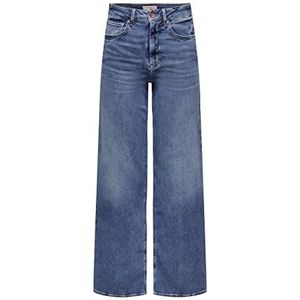 ONLY ONLMADISON-jeans met hoge taille voor dames, middelblauw, S/32L, Medium blauwe denim