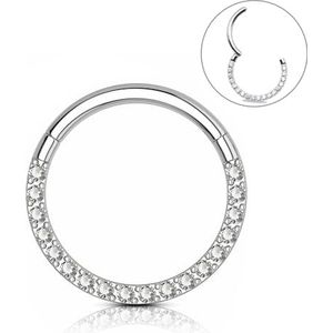 ESHIONER Neusring G23 Titanium hypoallergeen septum schelp helix kraakbeen tragus goud zilver zwart dun 18g 16g 8mm/10 kleine neusring clip zirkonia, Titanium