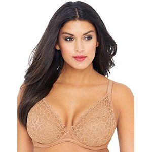 Glamorise Sexy dames kant stretch beha #9850, beige (nude 218)