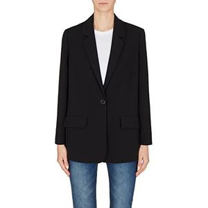 Armani Exchange Uniseks duurzame cross-gender blazer, enkele knoopsluiting, zwart, XL, zwart.