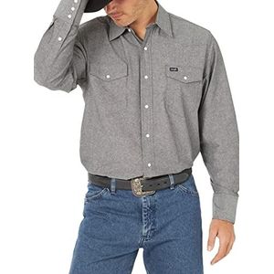 Wrangler Chemise de Travail Western à Manches Longues avec Boutons Pression Finition délavée Bas, Moonless Night, L Haut Homme