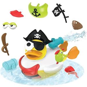YOOKIDOO - Piratenbadeend - Badspeelgoed voor kinderen - Ontwakingsspel voor baby's - Kunststof eend bad en zwembad - Beweegt terwijl het afgeven van een waterstraal - Kunststof dieren - Cadeau voor