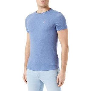 Tommy Jeans Tjm Slim Jaspe Col C T-shirt voor heren (1 stuk), Blauw