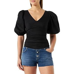 Pinko Bon blouse Popeline stretch T-shirt, dames, Z99_zwart, limousine, 32, Z99_zwart limousine