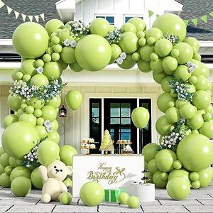FEYG Groene ballonnenboogset, 140 stuks 12,7 cm, 25,4 cm, 30,5 cm, 45,7 cm, limoengroene ballonnen voor verjaardagsdecoraties, bruiloft, babyshower