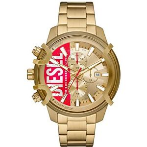 Diesel Griffed horloge voor heren, kwarts- en chronograafhorloge met siliconen, roestvrij staal of lederen band
