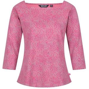 Regatta Polexia Uniseks T-shirt, Abstracte print in roze gemêleerd