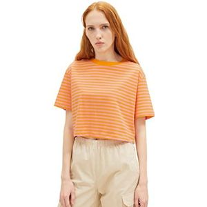 TOM TAILOR Denim 1036537 Dames T-shirt (1 stuk), 31709 - Mango Pink Stripe