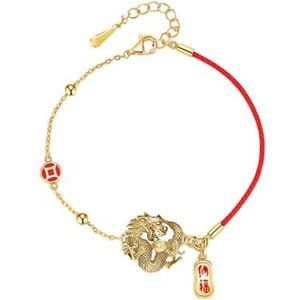 2024 geluksbrenger rode touw armband in Chinese stijl met gevlochten draak voor liefhebbers van geschenken