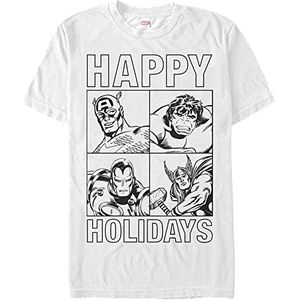 Marvel T-shirt à manches courtes Avengers Classic Super Holiday Organic Unisexe, Blanc., L