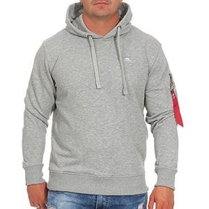 ALPHA INDUSTRIES X-fit hoodie sweatshirt met capuchon, sport, heren, grijs.