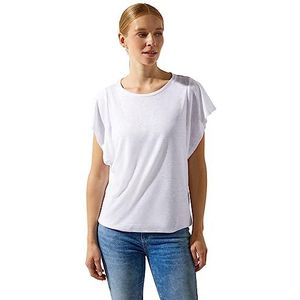 Street One A320145 T-shirt voor dames met ruches, Wit