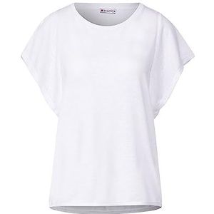 Street One A320145 T-shirt voor dames met ruches, Wit