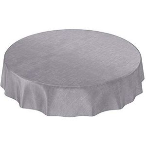 ANRO Tafelzeil tafelkleed, rond, 140 cm, grijs, effen urban, gesneden randen
