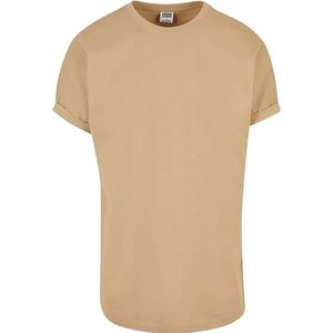 Urban Classics - Long Shaped Turnup Heren T-shirt Beige