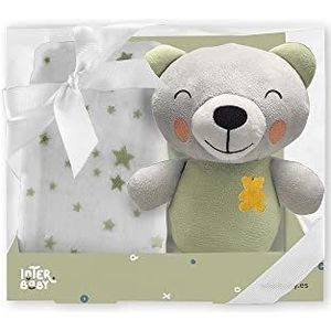 Cadeauset met deken en teddybeer, groen