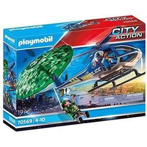 PLAYMOBIL City Action Politiehelikopter: parachute-achtervolging - 70569