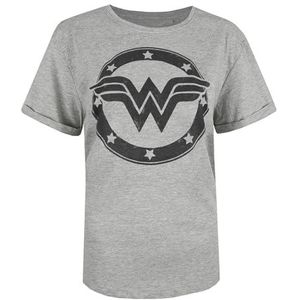 dc comics Wonder Woman Metallic Logo T-shirt voor dames, Grijs (Sport Grey Spo)