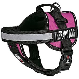 Dogline Hondenharnas vest en 2 afneembare therapiehondenpatches, klein/45,7 cm tot 63,5 cm, roze