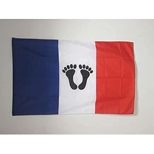 AZ FLAG Vlag Français d'Algerij, 90 x 60 cm - vlag van de zwarte poten, 60 x 90 cm, schede voor vlaggenstok