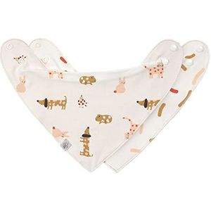 LÄSSIG Babyslabbetje, driehoekige sjaal, 2-delige set, biologisch katoen, omkeerbare drukknop, bandana Little Mateys Spicy Orange