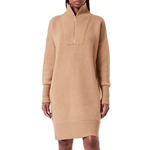 BOSS Finina damesjurk, relaxed fit van wolmix, middelbeige, L, middenbeige