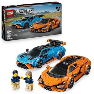 LEGO Speed Champions Lamborghini Revuelto en Huracán STO - bouwspel - racewagenmodel - 2 minifiguren van piloten - verjaardagscadeau voor jongens vanaf 10 jaar 77238