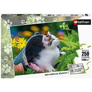 Nathan - Kinderpuzzel – puzzel 250 P – klein nieuwsgierig katje – vanaf 8 jaar – 86876