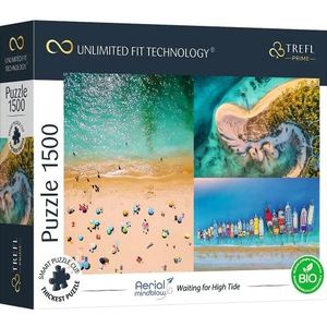 Trefl - 1500 stuks, dik karton, biologisch, eco, landschap, collage, strand, entertainment voor volwassenen en kinderen vanaf 12 jaar, 26192, UFT Aerial Mindblow-puzzels: Waiting for High Tide