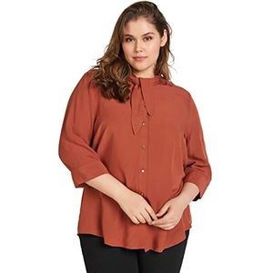 Zizzi Sija damesblouse mahonie, 44-46 / oversized, Mahonie